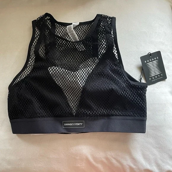 Savage X Fenty By Rihanna Pin Up Low-Impact Sports Bra - Black NWT - Picture 6 of 12